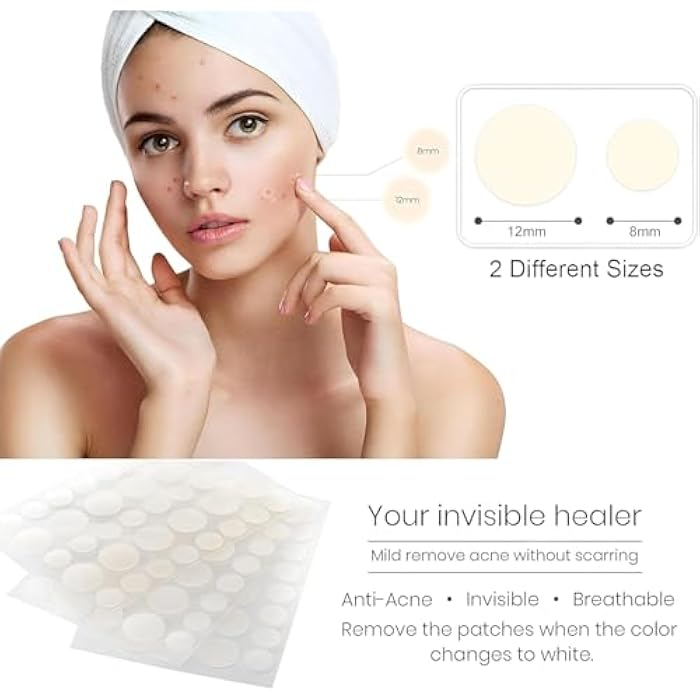 Water Spot Patches for Acne Cold Sores Skin Color Transparent Pill Sticker 8 Hours to Dry It Absorbs Bacteria in the Pimple Faster Prevent Scar…24 Pcs - Image 3